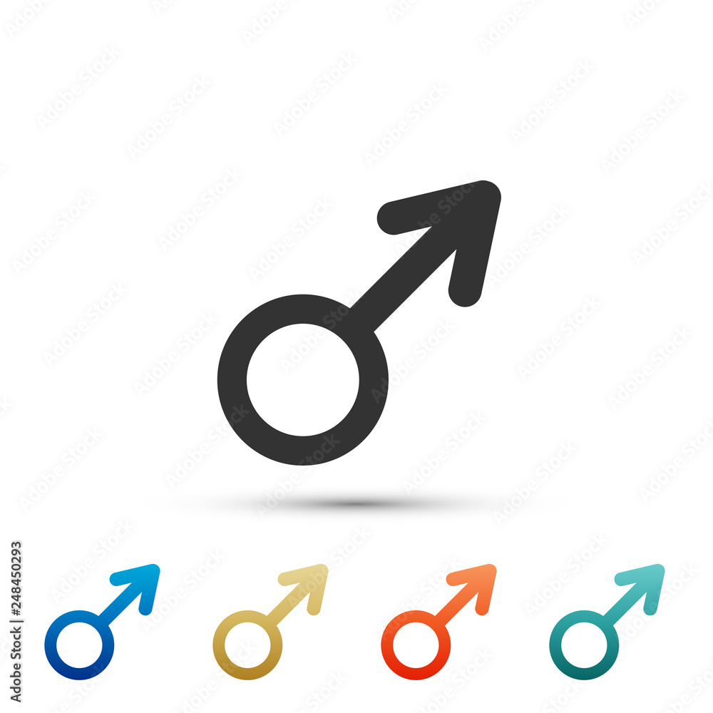 Male gender symbol icon isolated on white background. Set elements in color icons. Vector Illustration Male gender symbol icon isolated on white background. Set elements in color icons. Vector Illustration