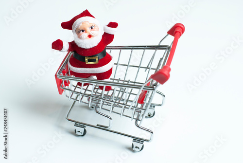 shopping cart with christmas gifts © mangkla