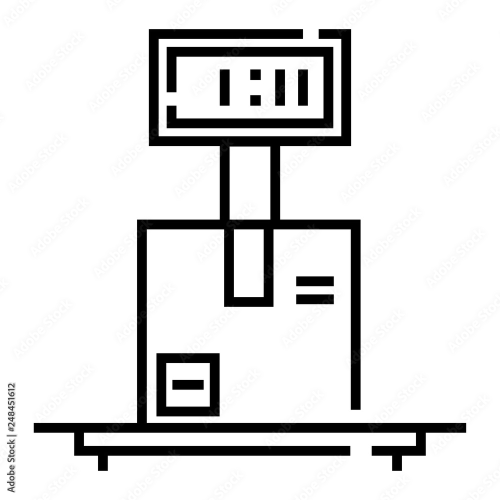 Weigh package Line illustration Weigh package Line illustration