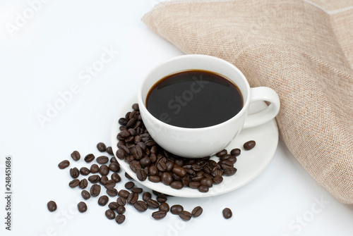 cup of coffee and beans