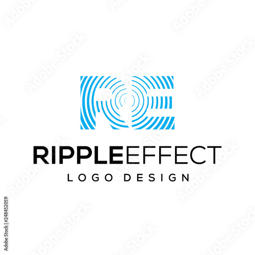 ripple effect vector logo design template