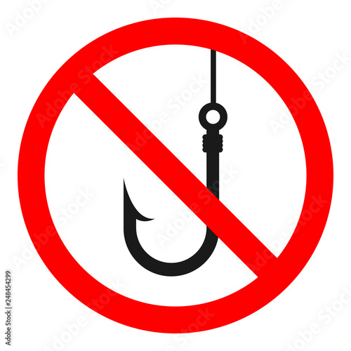 NO FISHING allowed sign. Vector.