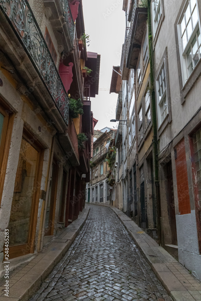 Streets and Architecture of Rainy Porto, Portugal