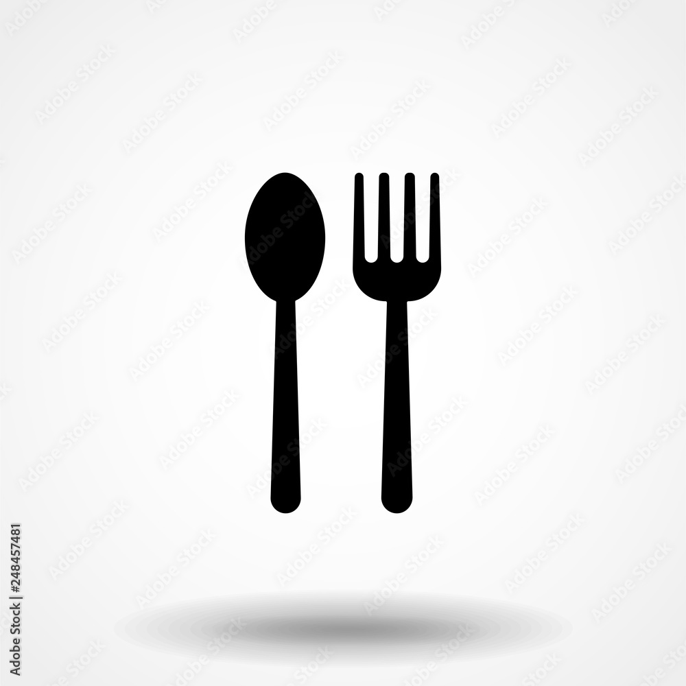 Spoon and Fork Icon Vector Spoon and Fork Icon Vector