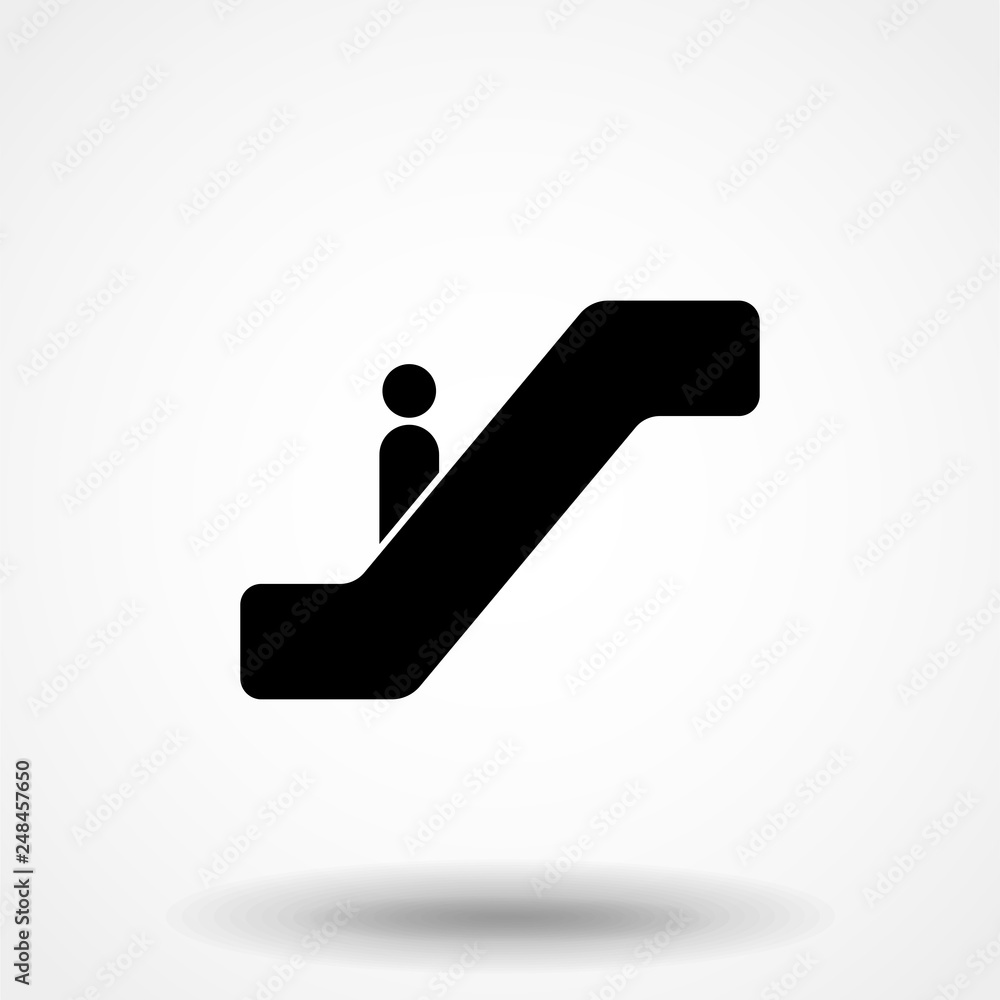 Escalator vector icon. Escalator vector icon.
