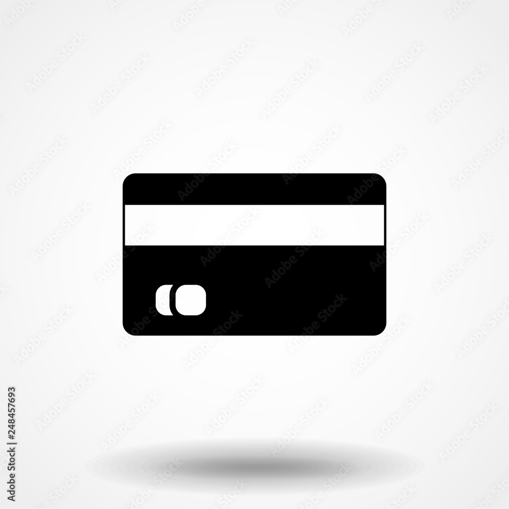 Credit card black icon, vector sign on isolated background. Credit card concept symbol, illustration Credit card black icon, vector sign on isolated background. Credit card concept symbol, illustration