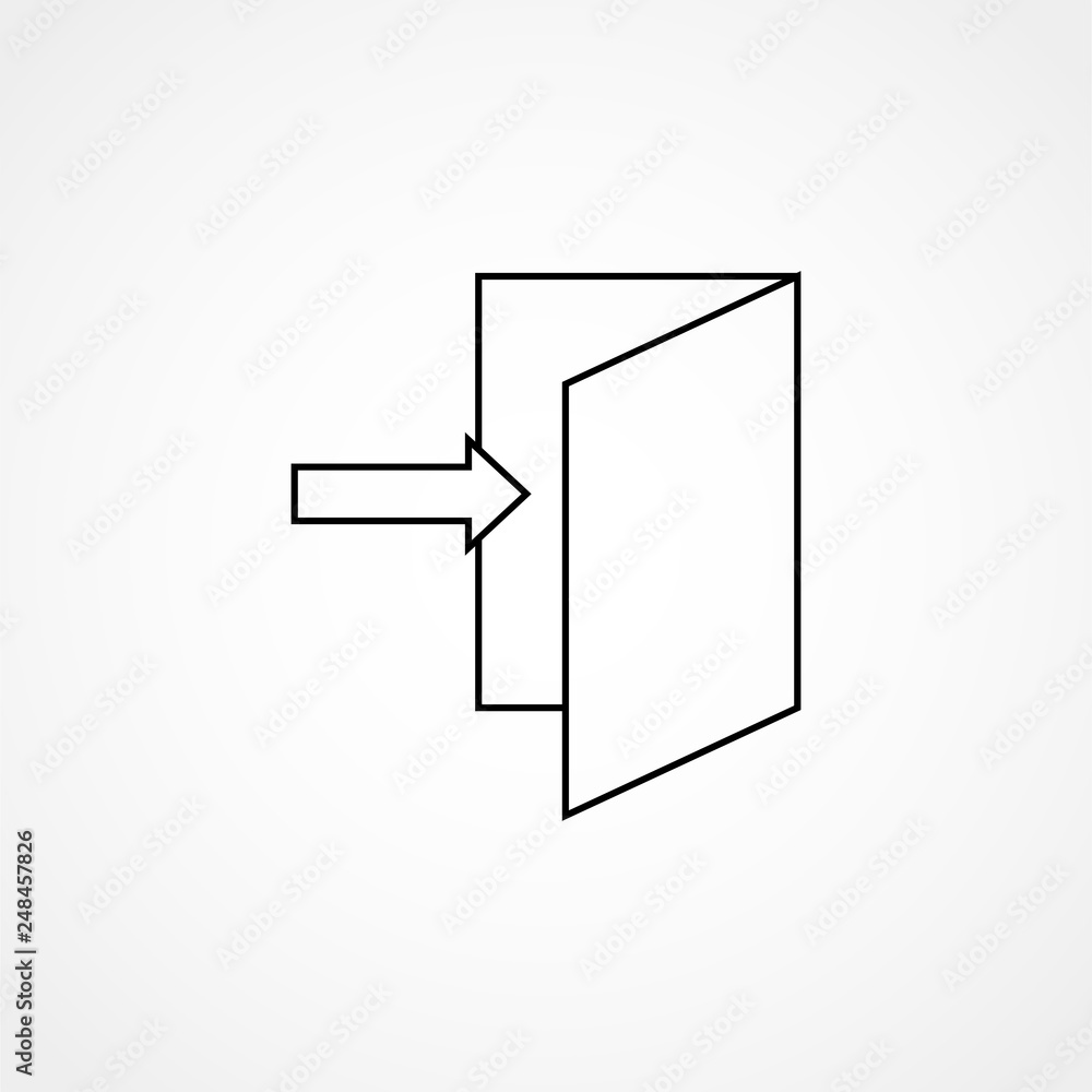 Exit icon. Door vector sign. Exit icon. Door vector sign.