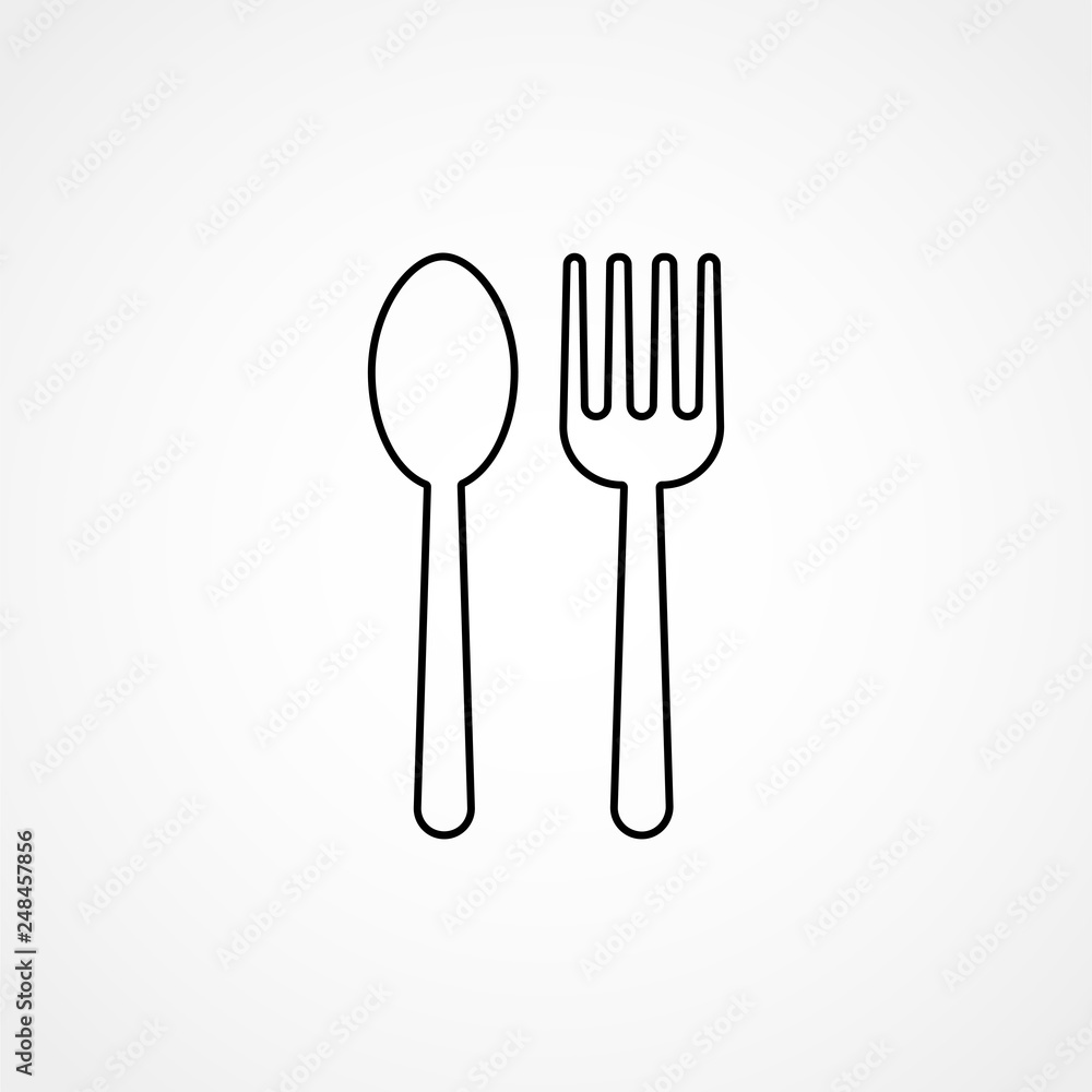 Fork and spoon line icon, outline vector sign, linear style pictogram isolated on white. Menu symbol, logo illustration. Fork and spoon line icon, outline vector sign, linear style pictogram isolated on white. Menu symbol, logo illustration.