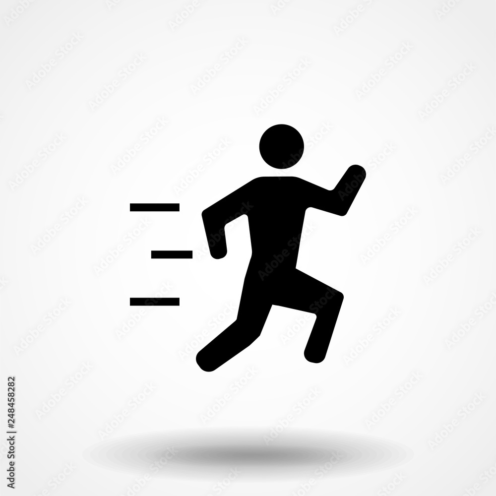Running man icon on white background