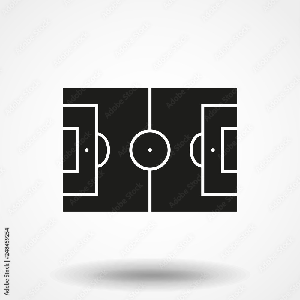 Football Field Icon In Flat Style Vector. Soccer Field Black Icon Vector Illustration. Football Field Icon In Flat Style Vector. Soccer Field Black Icon Vector Illustration.