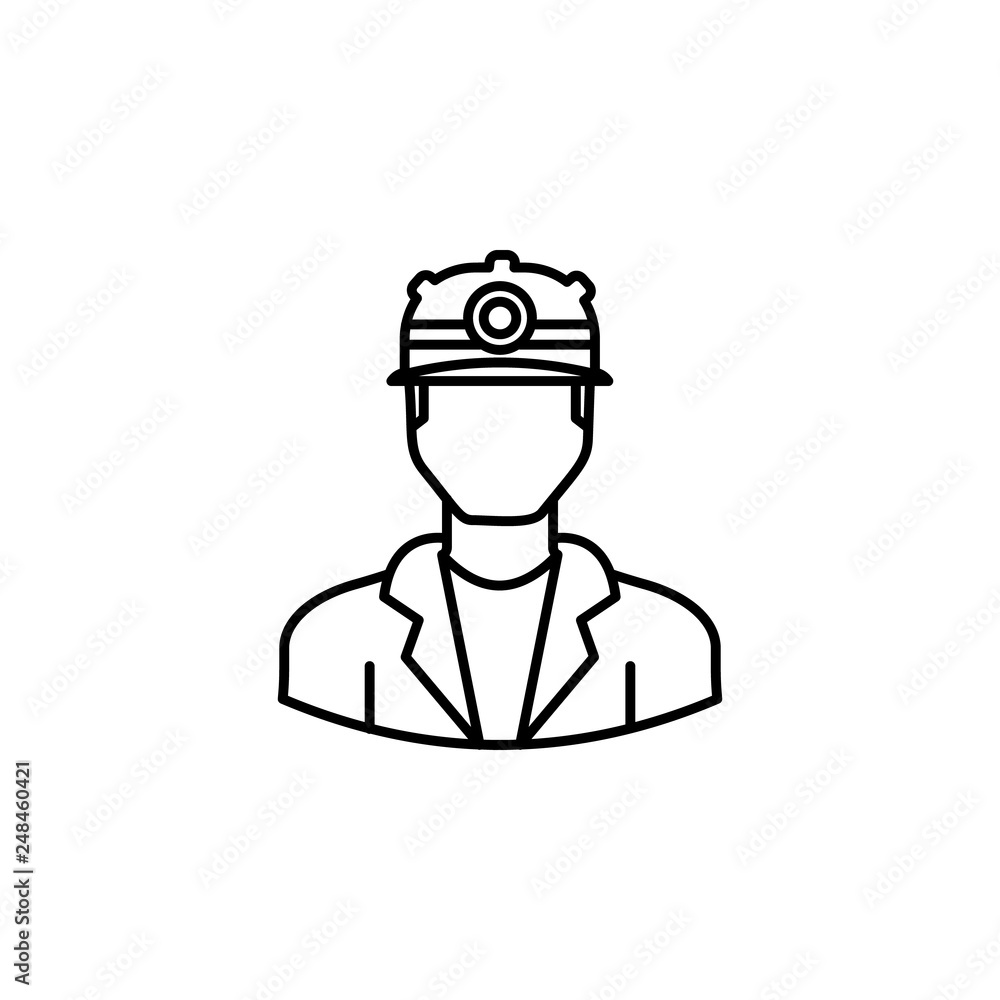 avatar miner outline icon. Signs and symbols can be used for web logo mobile app UI UX avatar miner outline icon. Signs and symbols can be used for web logo mobile app UI UX