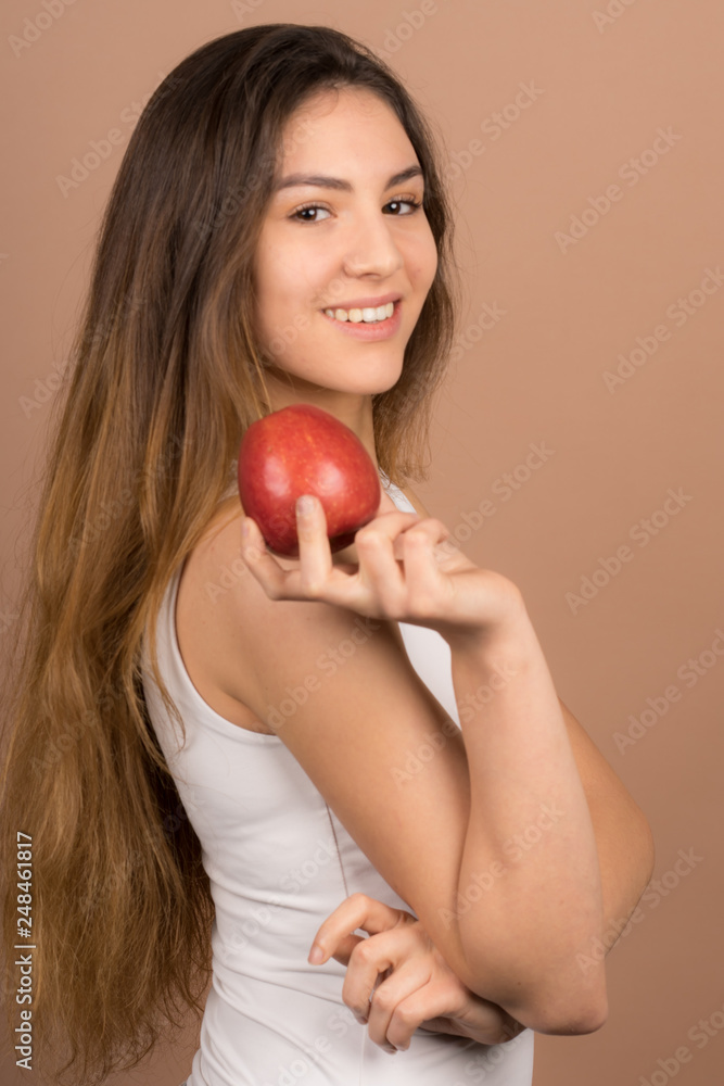girl with an apple girl with an apple