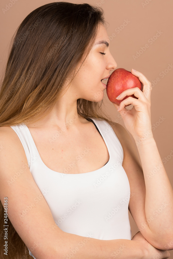 girl with an apple girl with an apple