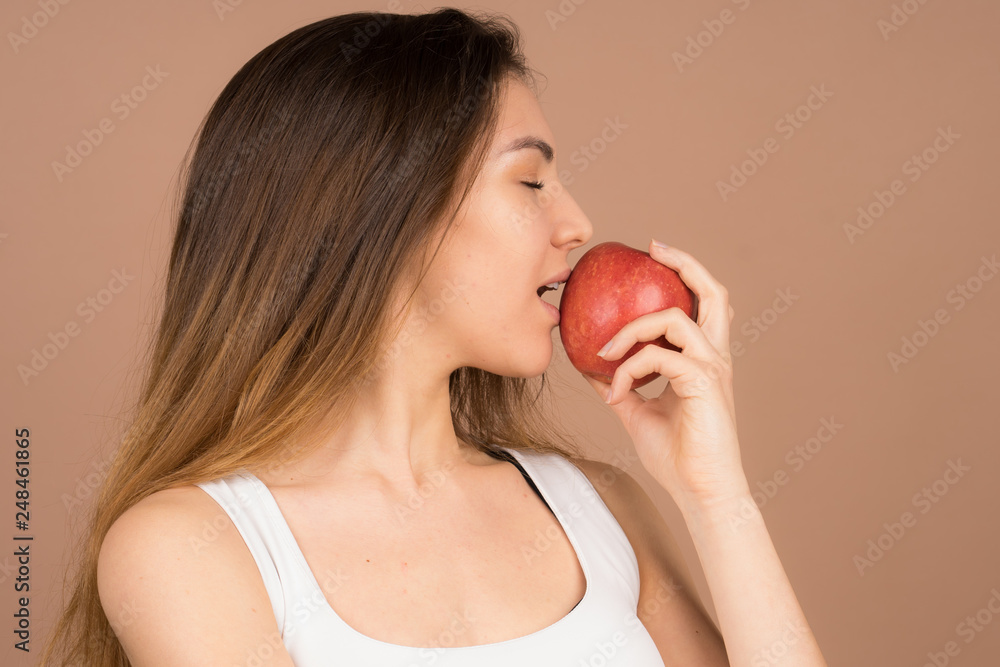 girl with an apple girl with an apple