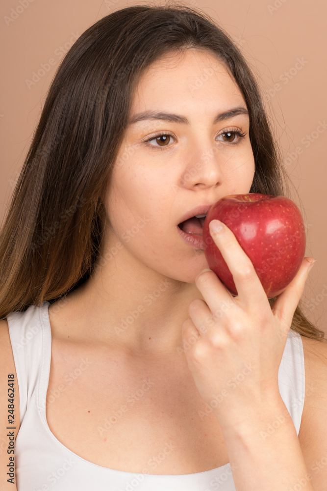 girl with an apple girl with an apple