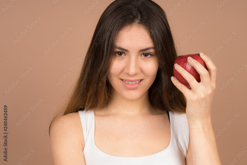 girl with an apple girl with an apple