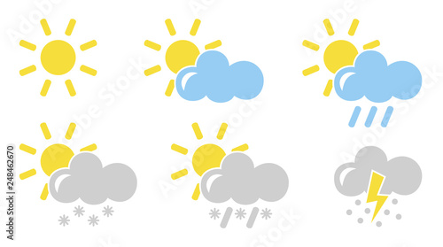 Flat Design Weather Icons