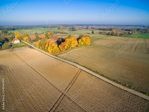 Aerial view of countryscape...