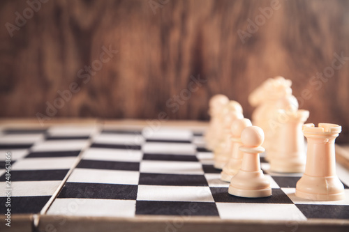 Chess figures. Intelligence game. Competition strategy concept