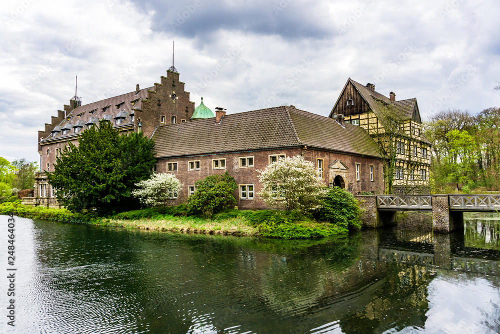 Water Castle Wittringen Germany wit clouds