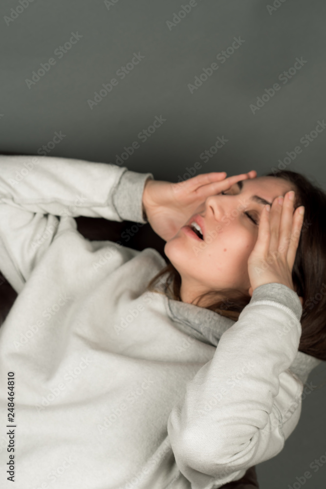 a sick girl with the cold a sick girl with the cold