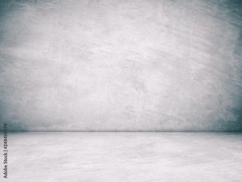 Empty gray cement room in perspective view, grunge background, vintage style, interior design, product display montage Empty gray cement room in perspective view, grunge background, vintage style, interior design, product display montage