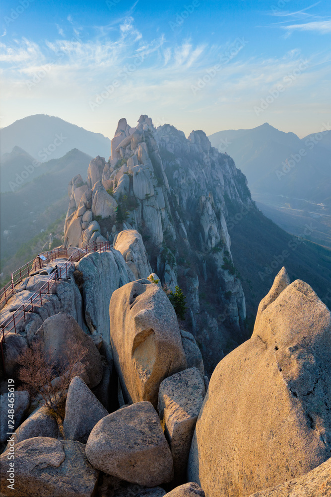 custom made wallpaper toronto digitalView from Ulsanbawi rock peak on sunset. Seoraksan National Park, South Corea