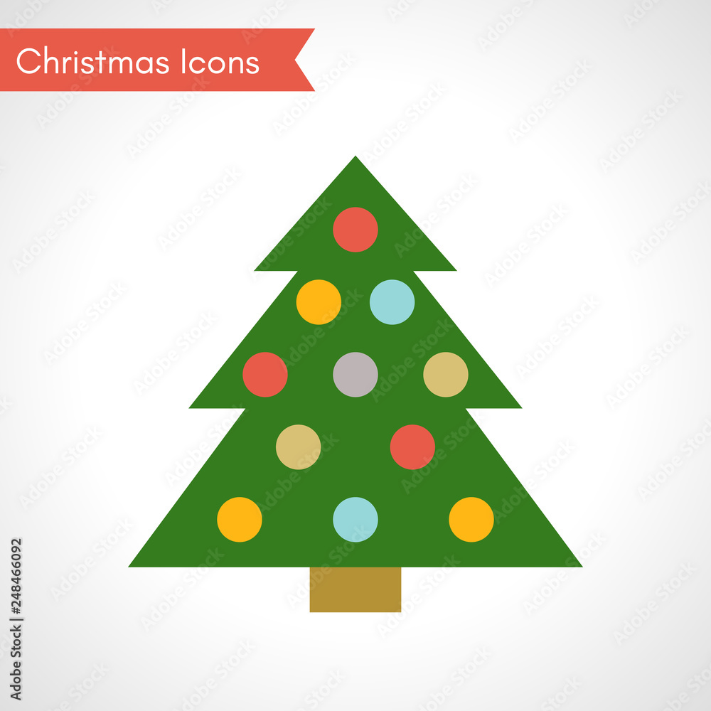 Fototapeta premium Christmas tree with multicolored balls