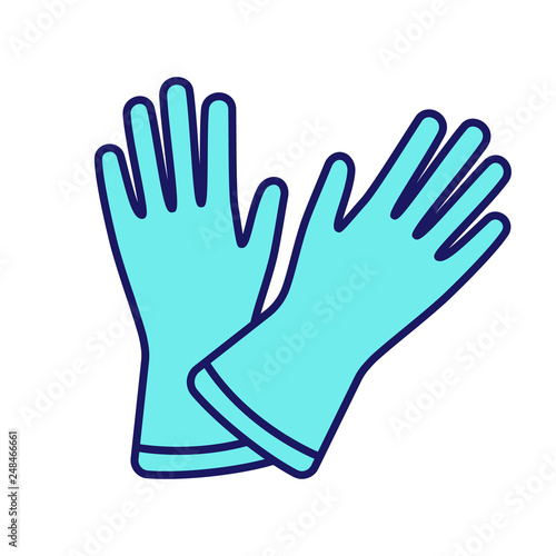 Household gloves color icon