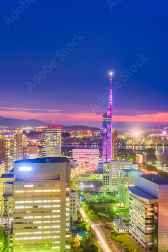 Fukuoka, Japan downtown city skyline photo