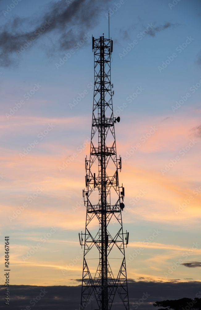Towers Antenna signal Silhouette Towers Antenna signal Silhouette
