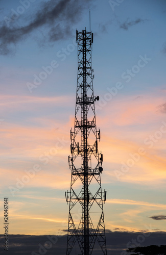 Towers Antenna signal  Silhouette