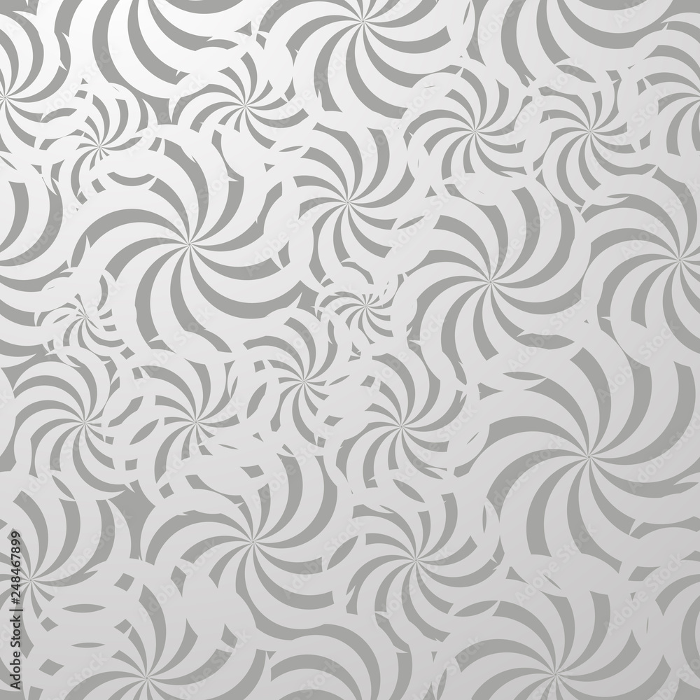 Vector illustration with spiral pattern on gray grunge background.
