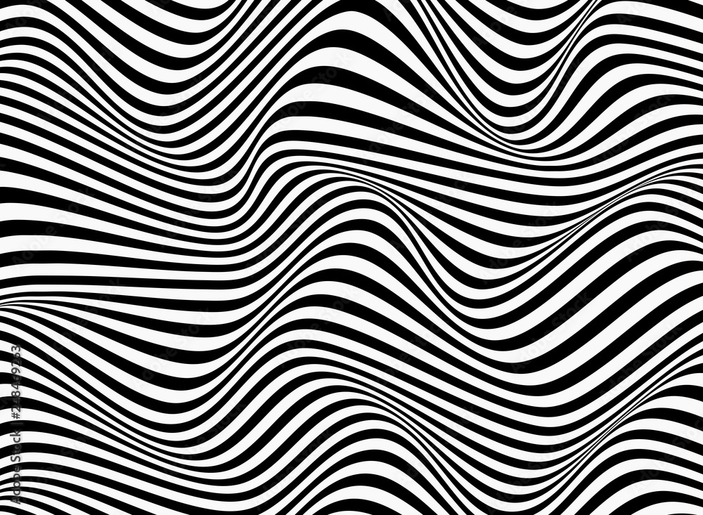 Abstract background of black and white stripe line pattern wavy design. Abstract background of black and white stripe line pattern wavy design.