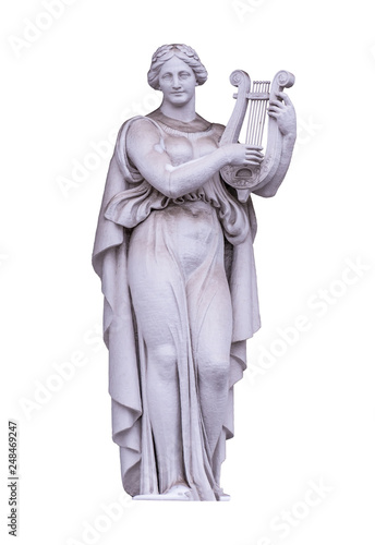 sculpture of the ancient Greek god, isolate