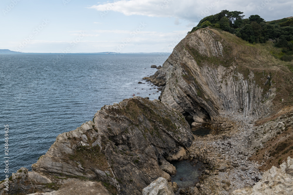 Lulworth Cove rock formations on the Dorset coastline