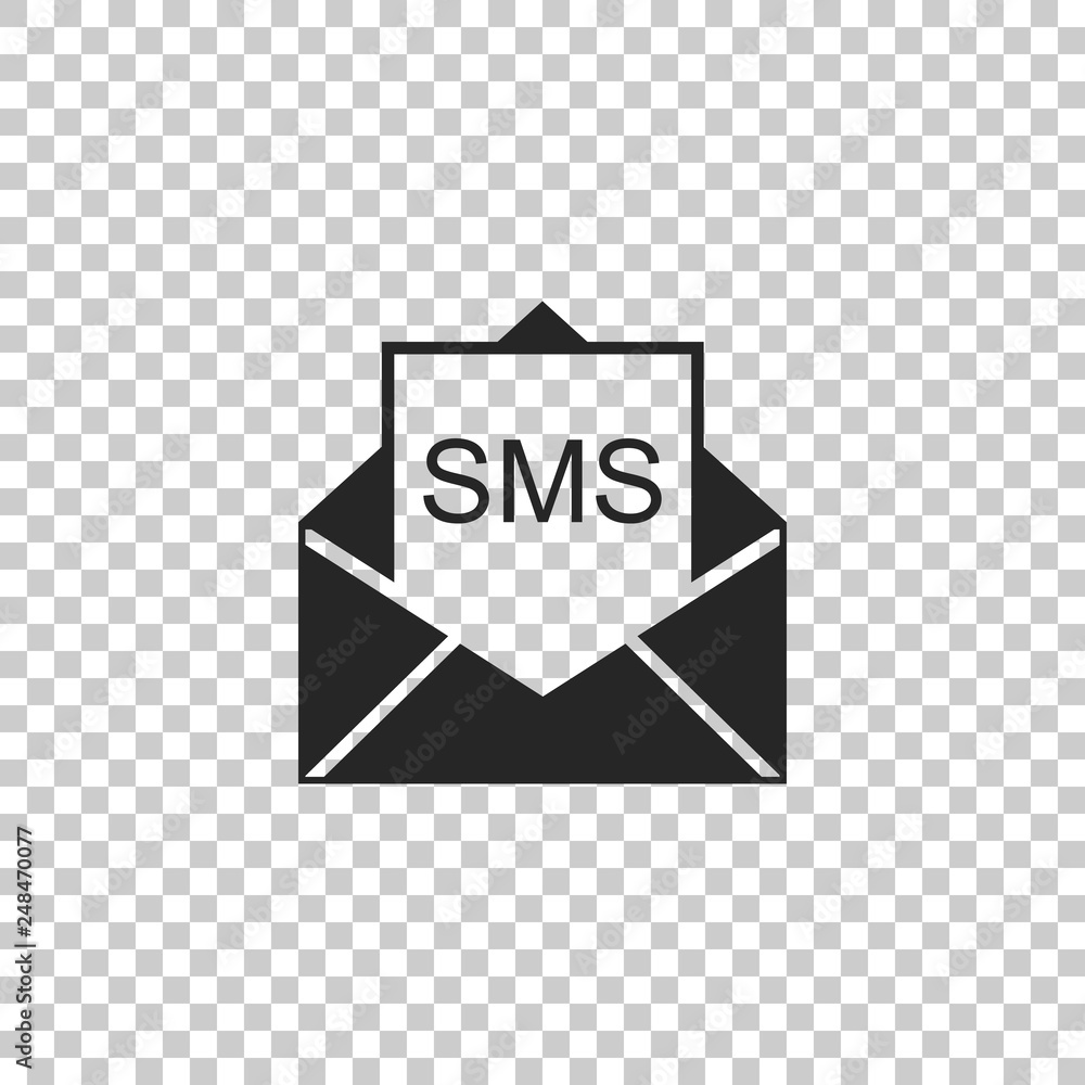 Envelope icon isolated on transparent background. Received message concept. New, email incoming message, sms. Mail delivery service. Flat design. Vector Illustration Envelope icon isolated on transparent background. Received message concept. New, email incoming message, sms. Mail delivery service. Flat design. Vector Illustration