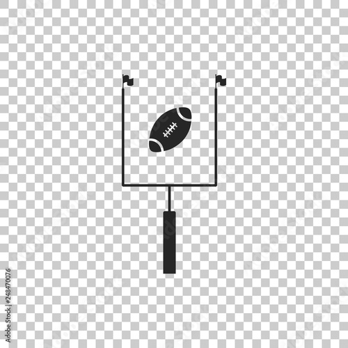 American football with goal post icon isolated on transparent background. Flat design. Vector Illustration