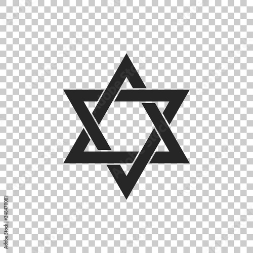 Star of David icon isolated on transparent background. Flat design. Vector Illustration