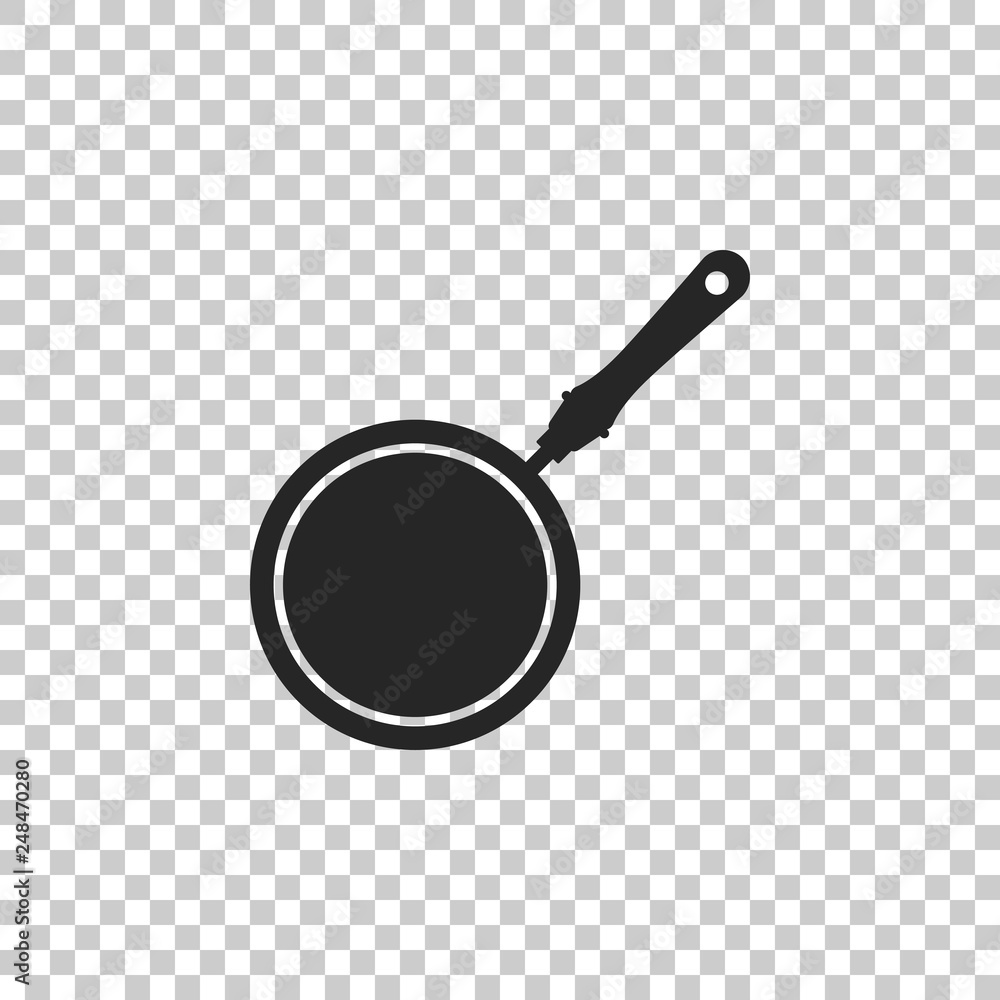 Frying pan icon isolated on transparent background. Flat design. Vector Illustration Frying pan icon isolated on transparent background. Flat design. Vector Illustration