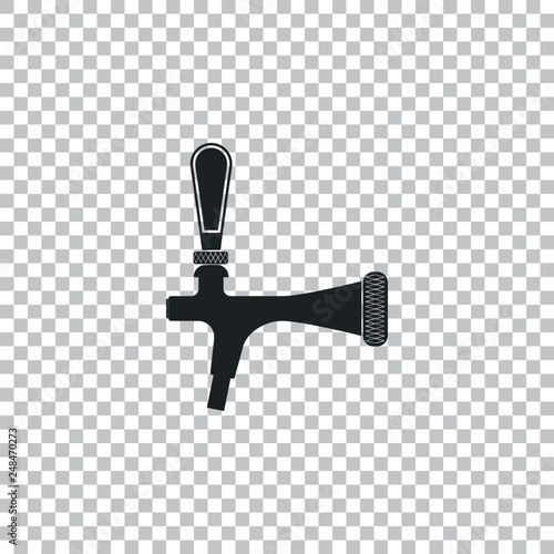 Beer tap icon isolated on transparent background. Flat design. Vector Illustration