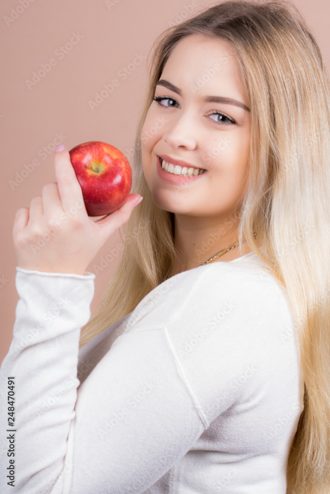 girl with an apple girl with an apple