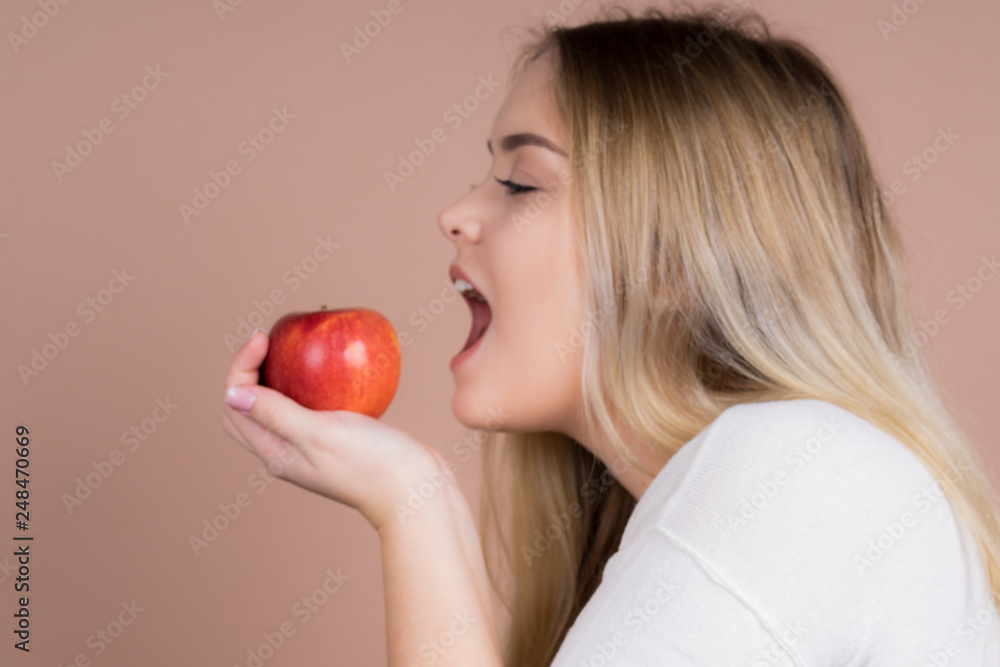 girl with an apple girl with an apple