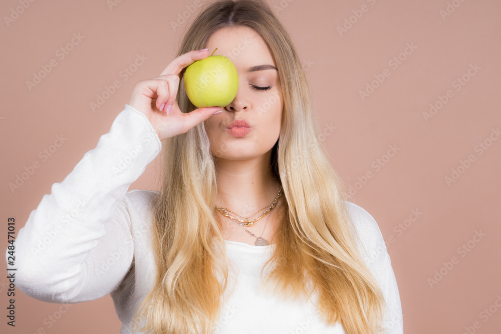girl with an apple girl with an apple