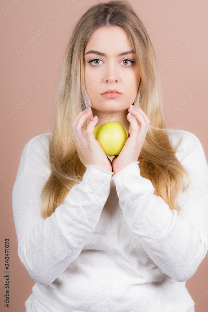 girl with an apple girl with an apple