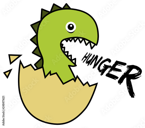 Niedliches Dino Baby hat Hunger