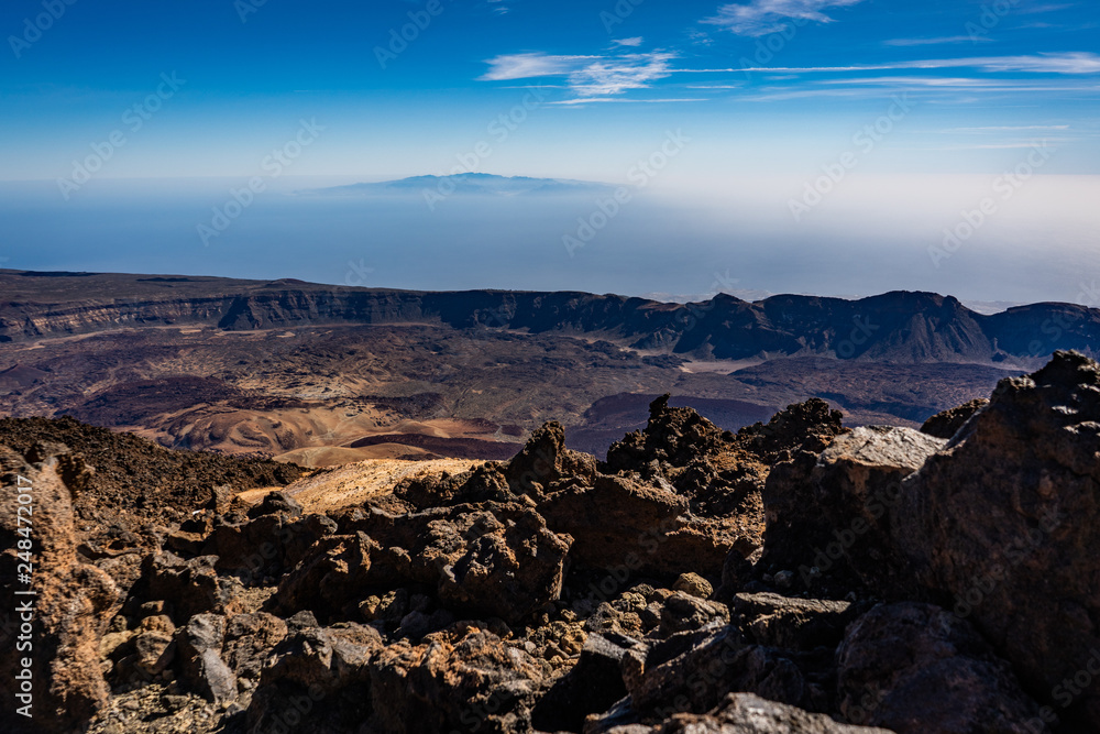 Blick vom Teide auf Teneriffa und Palma