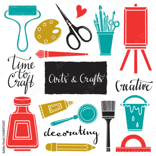 Arts and crafts hand drawn tools