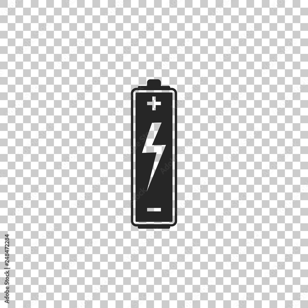 Obraz premium Battery icon isolated on transparent background. Flat design. Vector Illustration