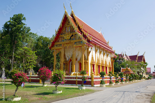 Buddhist temple Wat Bun Tawee on a sunny day. Phetchaburi, Thailand photo